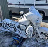 Harley Davidson Street Glide covered in snow foam at ProPolish