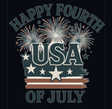 Happy Fourth of July – USA Fireworks and Stars Vintage Shirt