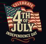 Vintage American flag with 'Celebrate 4th of July Independence Day' text