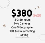 Videography Price and Services included for 3 hours 