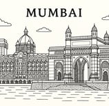 a line art representing the city of Mumbai