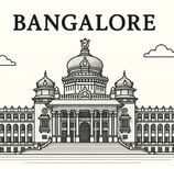 a line art representing the city of Bangalore