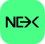 a nex logo with the nex logo