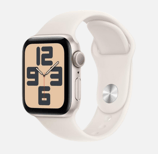 Apple Watch SE GPS • Caixa estelar de alumínio – 40 mm • Pulseira esportiva estelar – P/M