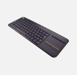 Teclado sem fio Logitech K400 Plus TV com Controle Easy Media e Touchpad Integrado, Conexão USB Unif