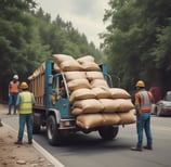 Manual handling, load handling, trucks , cranes, boxes, Lifting, carrying, unloading, loading