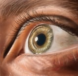 a close up of a person's eye