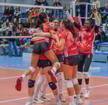 Joueuses de Clamart qui fêtent un point marqué