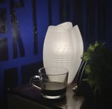 a vase with a vase of coffee and a vase with a plant in it