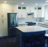 Custom white kitchen with island – Penticton project