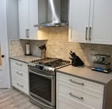 Modern white kitchen cabinets installed in Vernon – KitchenRTA.ca