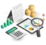 Shows accounting as a process of tracking and understanding money flow in a business.
