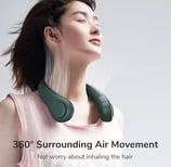 poster of a female wearing neck fan