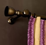 Tringle décorative et support en laiton pour rideaux avc anneaux