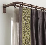 tringle double cintrée bronze pour tentures et voilages