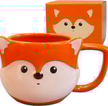 fox coffee mug, animal shaped mug, tea mug