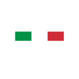 a green and white italy flag with the word italy