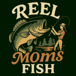 T-shirt: Vintage Reel Moms Fish cartoon bass t-shirt
