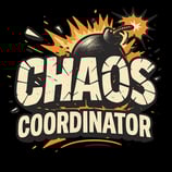 Cartoon bomb explodes behind cracked “CHAOS” text with bold “COORDINATOR” below.