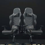 3D marketing design of a computer gaming chair with detailed textures and showcasing expertise.