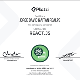 react certificado Jorge Gaitan