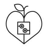 a heart shaped fruit with tech