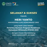 Heriyanto Awarded Program Pembinaan Mahasiswa Wirausaha (P2MW)