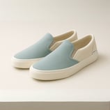 Desain sepatu slip-on minimalis dari kanvas SIGNIFO abu AL