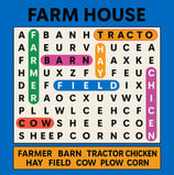 Farm house Word Search 