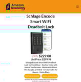Schlage Encode Smart WiFi Deadbolt Lock. Best Deal on amazon.com!