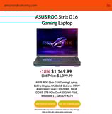 Best Deal on Amazon!  ASUS ROG Strix G16 Laptop