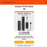 Best Deal on Amazon!  Fire TV Stick 4K