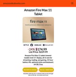Best Deal on Amazon!  Fire Max 11 Tablet.