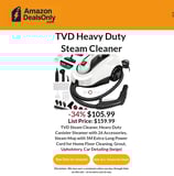 TVD Steamer -34% Now $105.99 Only on amazon!