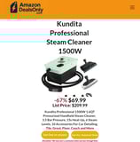 Kunfita Steam Cleaner -67% Now $69.99 Only on Amazon!