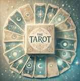 a Tarot deck surrounded by Tarot cards