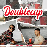 Album-Cover mit Roter Überschrift "Doublecup", im Hintergrund Livestyle-Bilder junger Männer