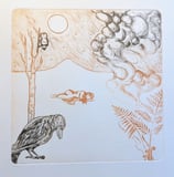 3ème mère brun corbeau justice chouette gravure rhénalon