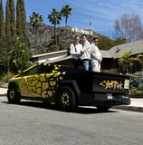 Cybertruck Tour Car Los Angeles Hollywood Sign