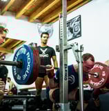 Powerlifting athletes training