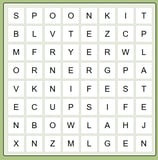 Kitchen Game Word Search