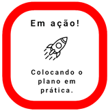 uma placa vermelha e branca que diz "em ação"