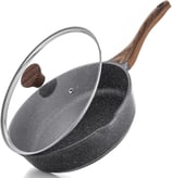 Nonstick Deep Frying Pan Skillet, 10/11/12-inch Saute Pan with Lid, Stay-cool Handle, Chef 