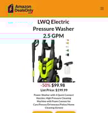 Lwq Pressure Washer -50% Off Now $99.98 Only on amazon!