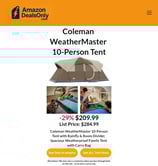 Coleman WeatherMaster Tent -29% Now $209.99 Only on amazon!