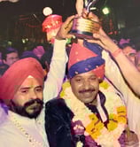 Manohar Brass Band being awarded as the best performer at the Gangaur Festival in Ajmer, people love & praise their work.