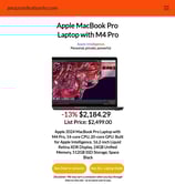 Best Deal on Amazon! Apple Macbook Pro M4 Laptop.