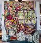 Oil painting - Dining room reflection