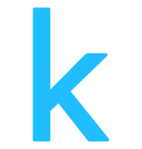 Kaggle's logo, a cyan lowercase letter "k"