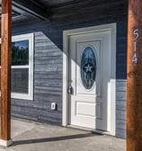 a house with a white door